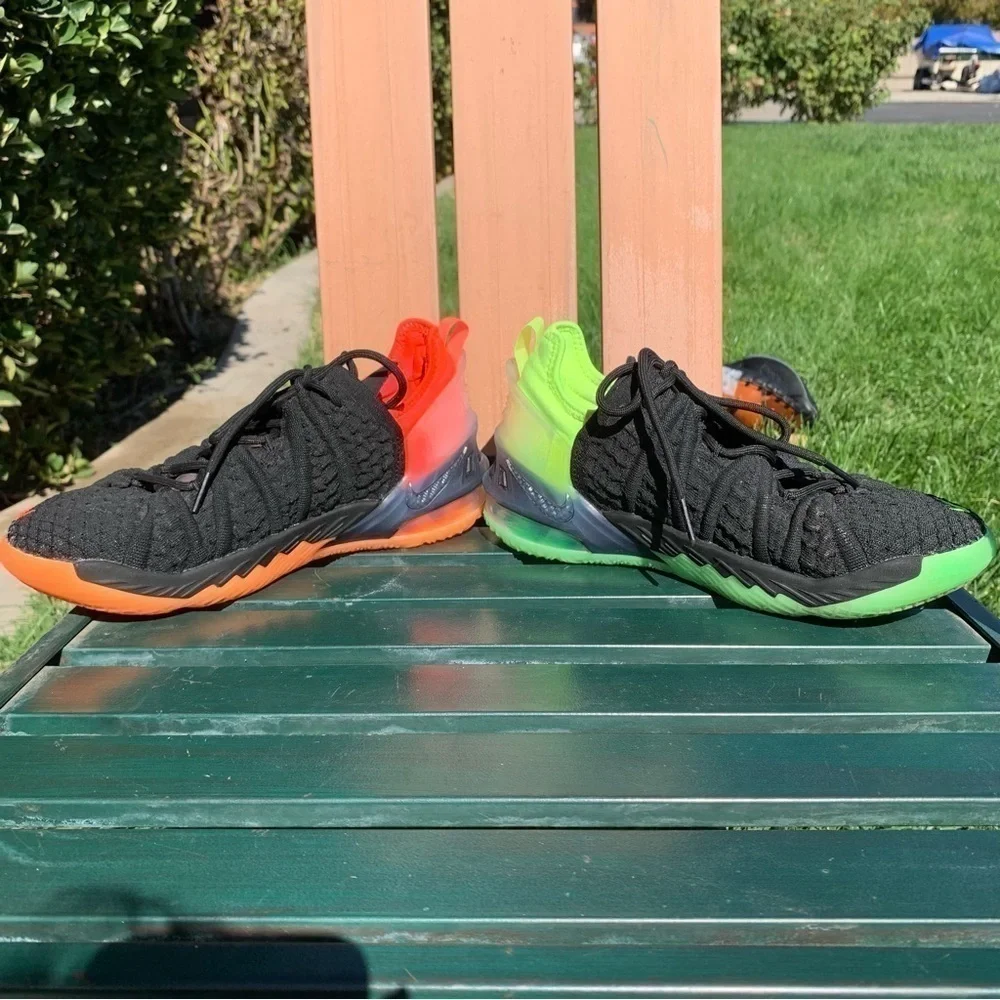 Nike Lebron XVIII Low Black/Bright Crimson CW2760-009‎ Grade-School